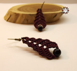 Micro-macrame knotted earring steps instructions