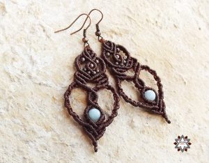 Macramotiv micro-macrame earring knotting tutorial DIY howto jewellery steps description macrame makramé macramé