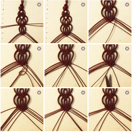 Macramotiv micro-macrame pattern tutorial DIY knotted bracelet squres how to make macrame makramé migramah instructions steps step-by-step knotting pattern textile