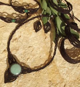 Macrame set, knotted necklace, bracelet, earring, micro-macrame made by Macramotiv